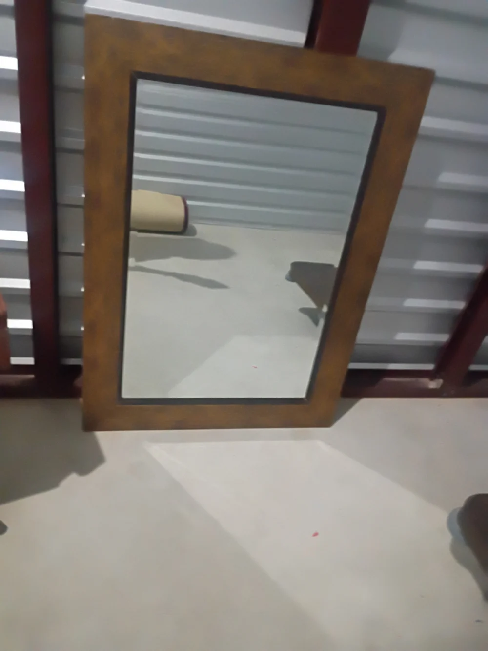 Rustic Rectangular Wall Mirror in Brown and Black